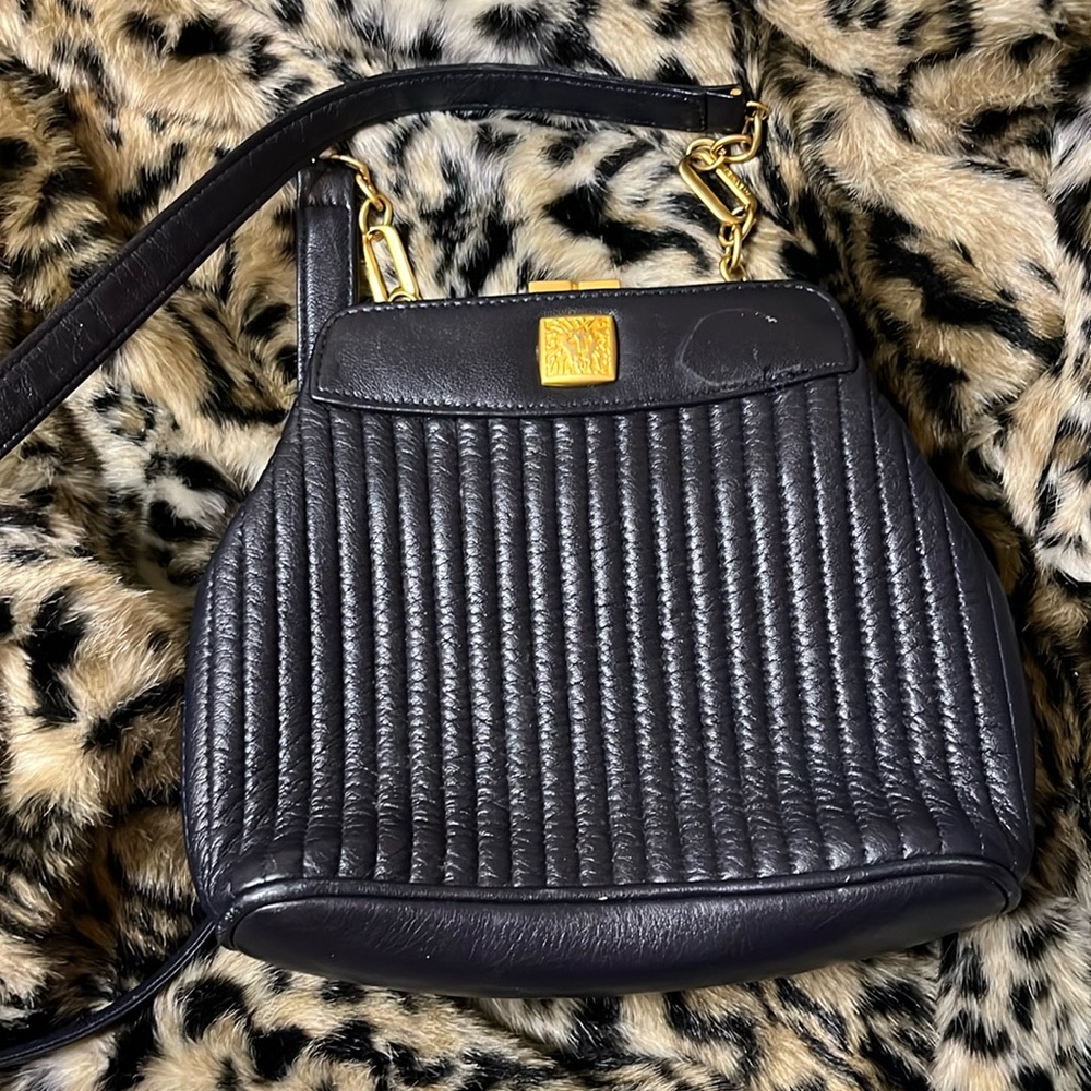 Anne Klein Cross Body Black & Gold Purse